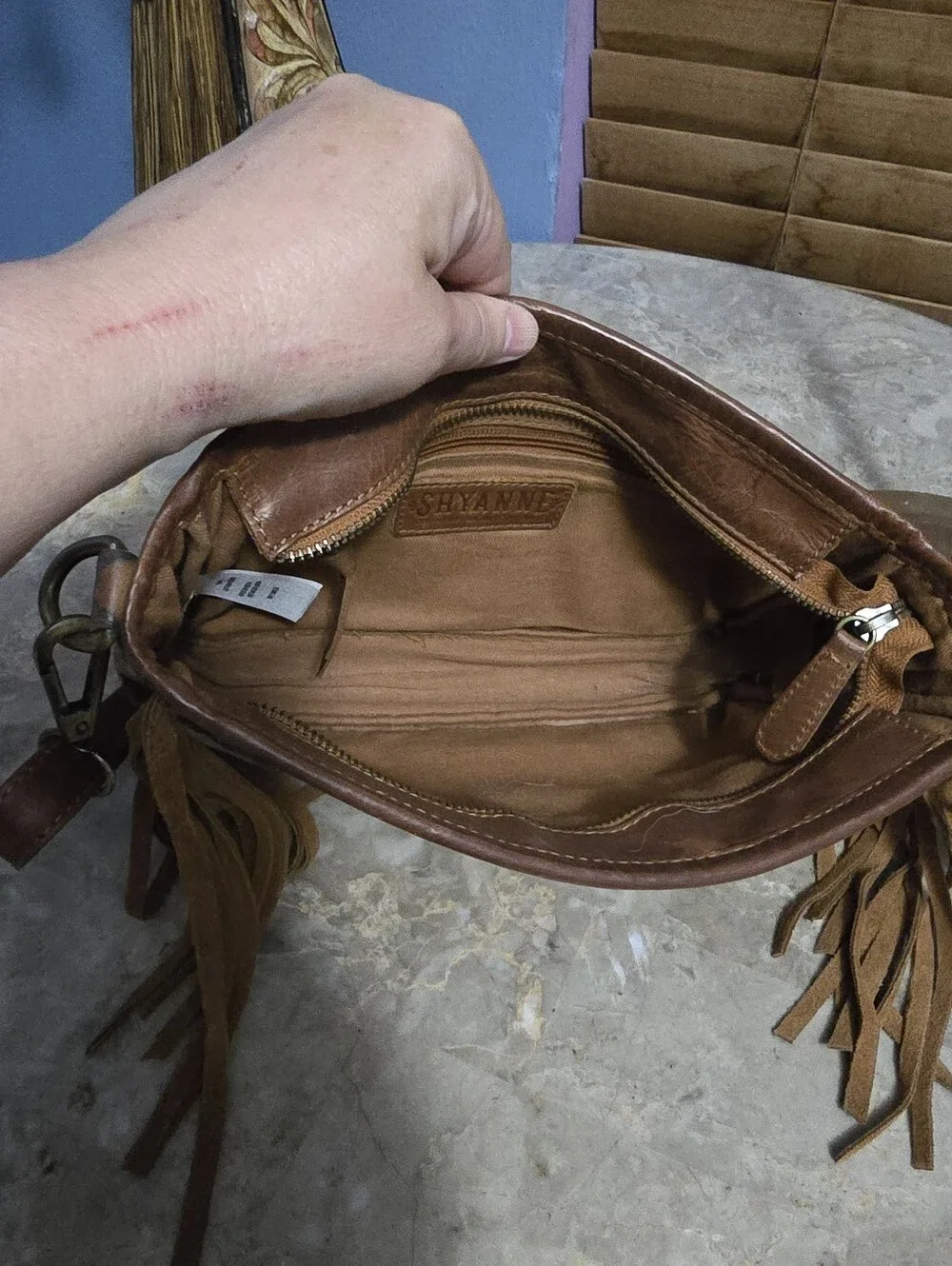 Shyanne Tooled Snake-Embossed Brown Leather Western Style Crossbody Shoulder Bag